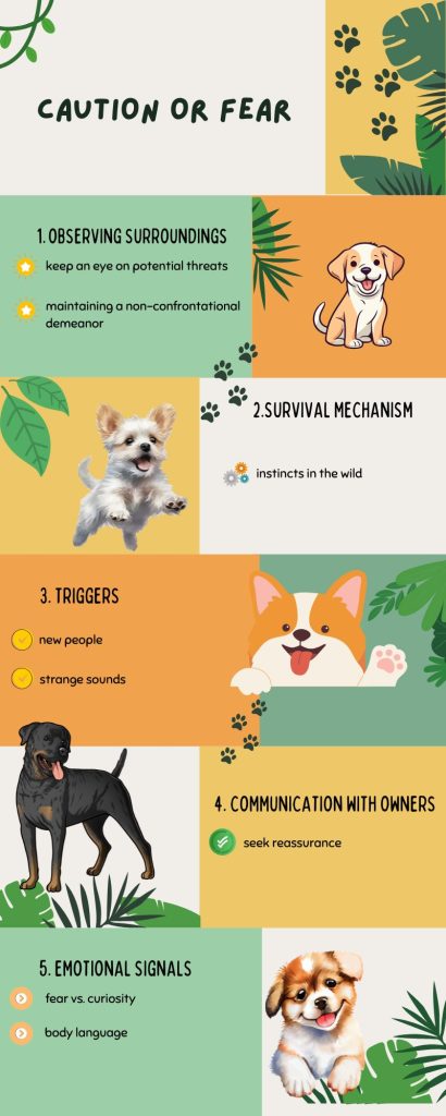 caution or fear Infographic of dog side eye